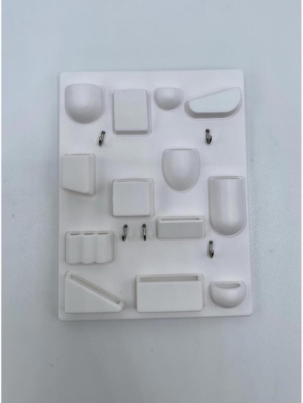 1:12 Scale Miniature MCM Wall Organizer, White, Uten Silo Style, Mid Century Mod